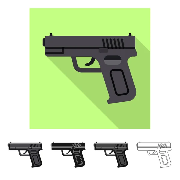 Vector illustration of weapon and gun logo. Set of weapon and army stock vector illustration. — Stock Vector