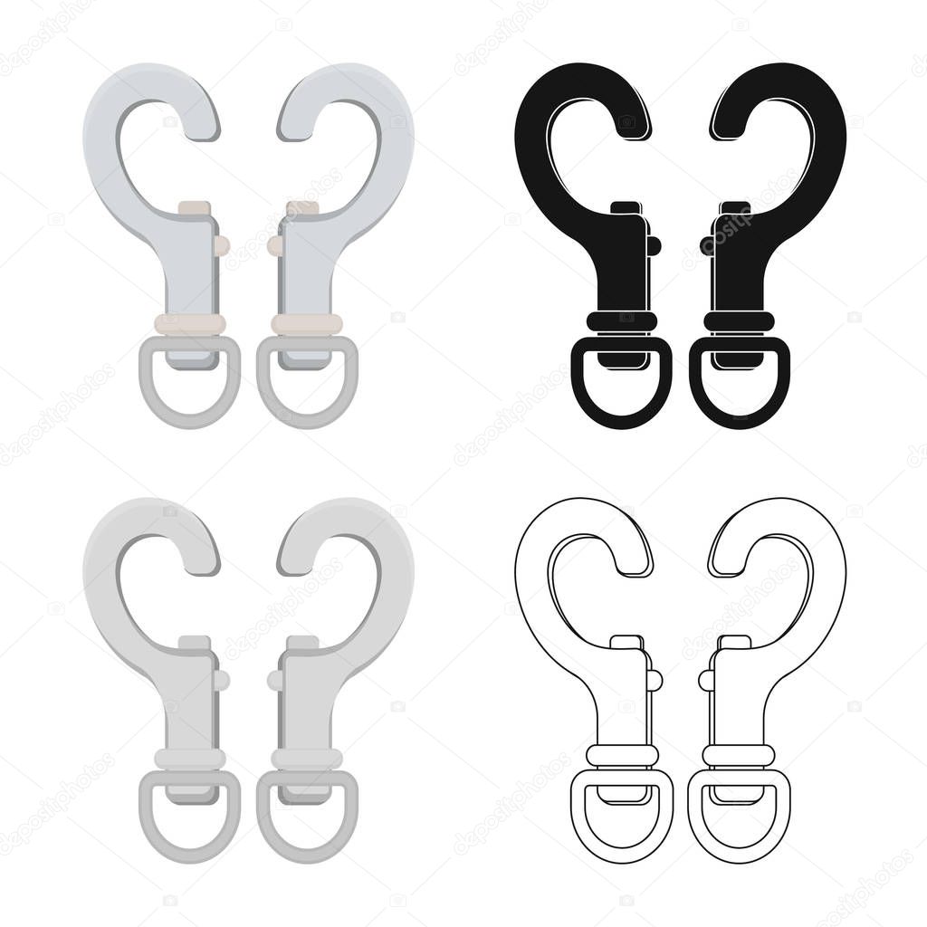 Vector design of mountaineering and peak symbol. Set of mountaineering and camp stock vector illustration.