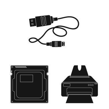 Dizüstü bilgisayar ve aygıt simgesinin vektör resmi. Dizüstü bilgisayar ve sunucu hisse senedi vektör çizim topluluğu.