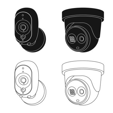 Cctv ve kamera işareti vektör Illustration. Cctv ve sistem stok vektör çizim topluluğu.