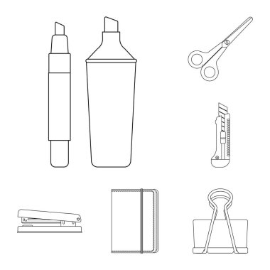 Ofis ve tedarik simge vektör Illustration. Ofis ve okul hisse senedi simgesi için web topluluğu.