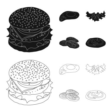 Burger ve sandviç logo vektör tasarımı. Burger topluluğu ve hisse senedi için dilim vektör simgesi.