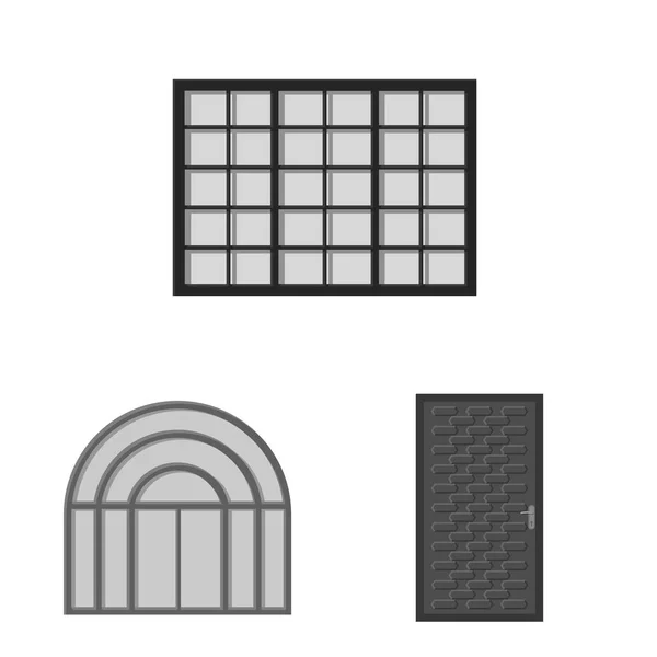 Projeto do vetor da porta e símbolo dianteiro. Conjunto de porta e madeira estoque vetor ilustração . —  Vetores de Stock