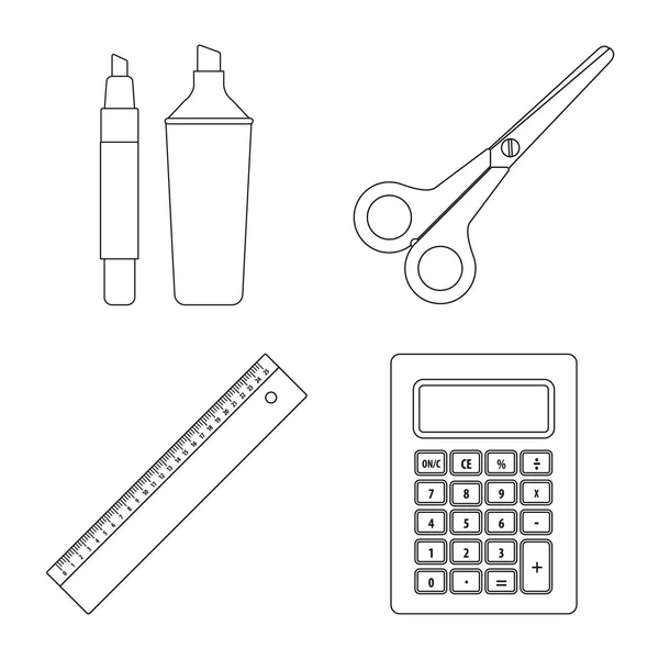 Vektor-Design von Büro- und Versorgungszeichen. Sammlung von Vektor-Illustrationen für Büro und Schule. — Stockvektor