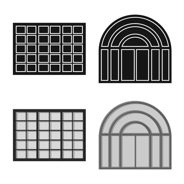 Conception vectorielle de la porte et du symbole avant. Ensemble de porte et symbole de stock en bois pour toile . — Image vectorielle