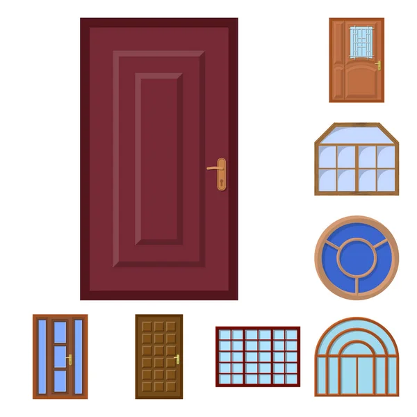 stock vector Vector illustration of door and front icon. Set of door and wooden stock symbol for web.