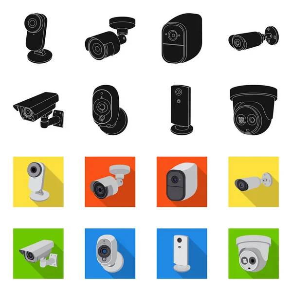 Cctv ve kamera işareti yalıtılmış nesne. Cctv ve sistem hisse senedi simgesi için web topluluğu. — Stok Vektör