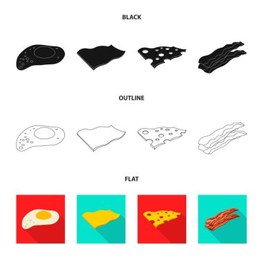 Burger ve sandviç simgesi yalıtılmış nesne. Burger kümesi ve hisse senedi için dilim vektör simgesi.