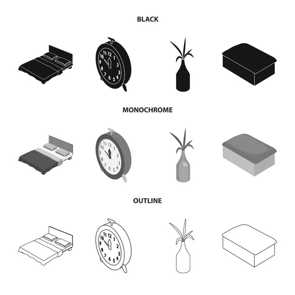 Conception Vectorielle Chambre Symbole Pièce Ensemble Icône Vectorielle Chambre Coucher — Image vectorielle