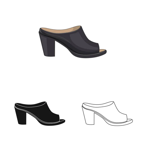 Vektorillustration von Schuhen und Frauensymbol. Set von Schuhen und Fuß-Vektor-Symbol für Lager. — Stockvektor