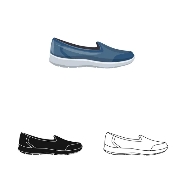 Vector design cipő és nő logó. A cipő és láb vektor ikon készletek. — Stock Vector