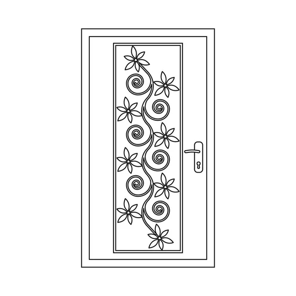 Objet isolé de porte et icône avant. Ensemble de porte et illustration vectorielle en bois . — Image vectorielle