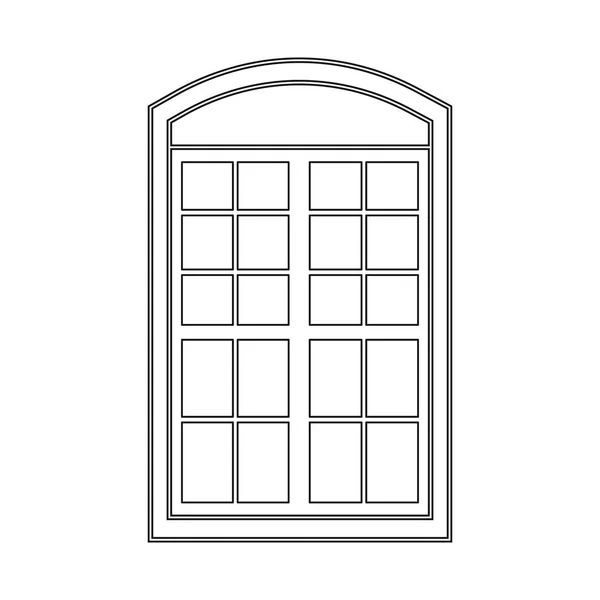 Ilustración vectorial de la puerta y el cartel frontal. Conjunto de puerta y símbolo de madera para web . — Vector de stock