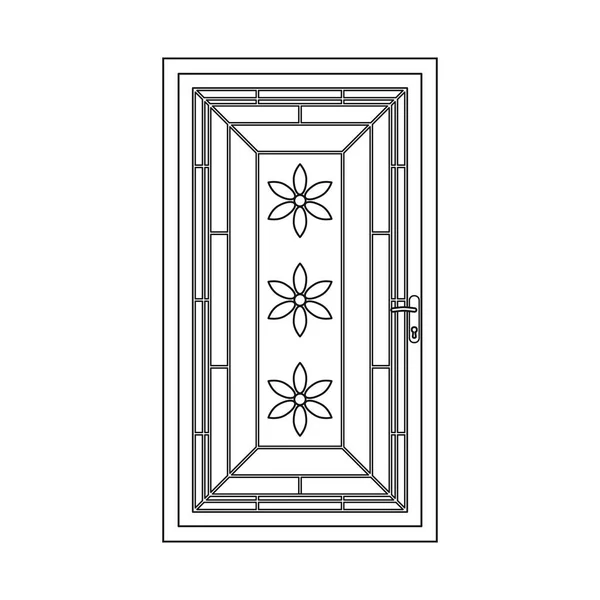 Izolovaný objekt dveří a ikony. Dveře a dřevěné vektorové ikony pro stock. — Stockový vektor