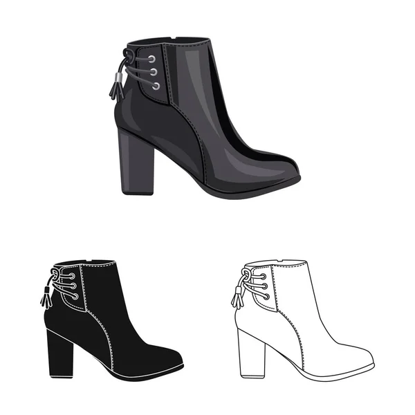 जूते और महिला चिह्न के वेक्टर डिजाइन। स्टॉक के लिए जूते और पैर वेक्टर प्रतीक का सेट . — स्टॉक वेक्टर