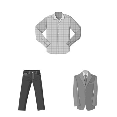 Adam ve giyim logo yalıtılmış nesne. Adam ve aşınma vektör simgesini hissenin topluluğu.