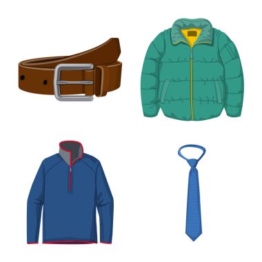 Adam ve giyim logo yalıtılmış nesne. Adam ayarla ve web için hisse senedi simgesi giymek.