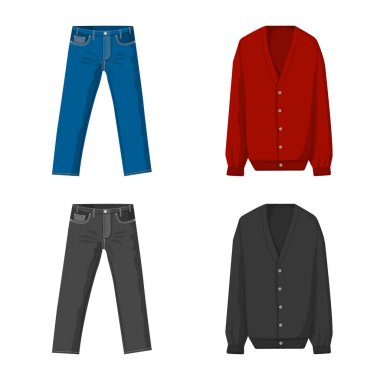 Adam ve giyim simge vektör çizimi. İçin örümcek adam ve giyim hisse senedi simgesi topluluğu.