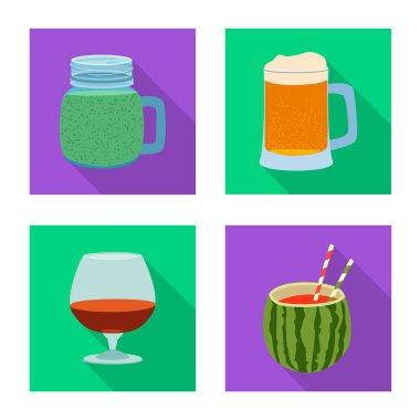 Vektör illüstrasyon işareti bar ve içki. İçki topluluğu ve hisse senedi için parti vektör simgesi.