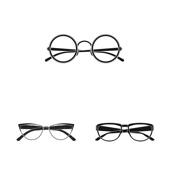 Ilustración vectorial de gafas e icono del marco. Conjunto de gafas y accesorio símbolo de stock para web . — Vector de stock