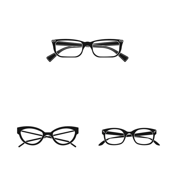 Vector illustration of glasses and frame logo. Collection of glasses and accessory stock vector illustration. — Stock Vector