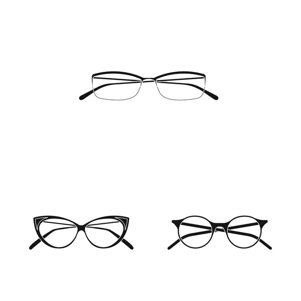 Illustration vectorielle des lunettes et de l'icône cadre. Collection de lunettes et icône vectorielle accessoire pour stock . — Image vectorielle