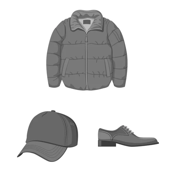 Vektorillustration av mannen och kläder-logotypen. Samling av mannen och slitage vektor ikonen för lager. — Stock vektor