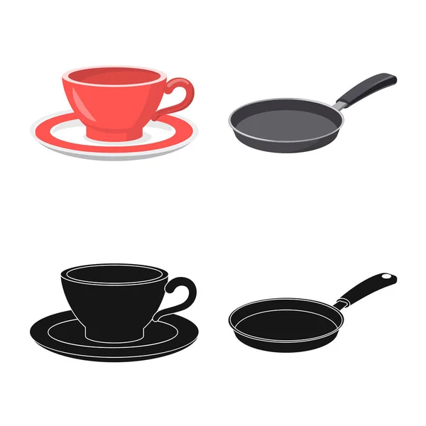 Ilustración vectorial de cocina y letrero de cocina. Colección de cocina y electrodomésticos icono vectorial para stock . — Archivo Imágenes Vectoriales