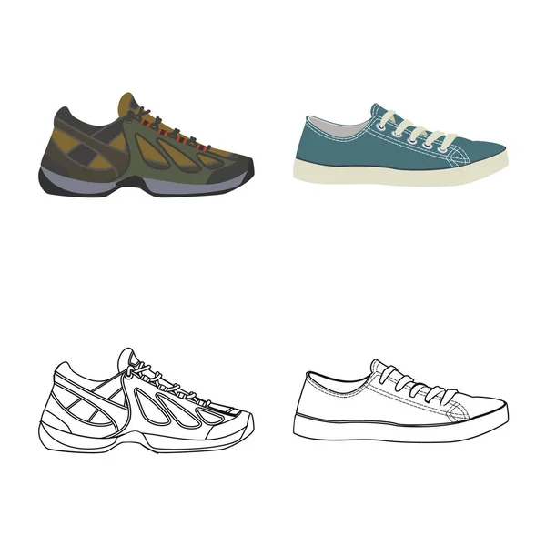 Vektorillustration Des Schuh Und Schuhsymbols Set Von Schuh Und Fußvektorsymbolen — Stockvektor