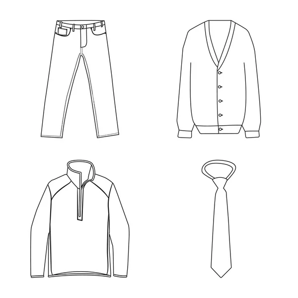 Ilustração vetorial do ícone do homem e da roupa. Coleção de homem e desgaste símbolo de estoque para web . — Vetor de Stock