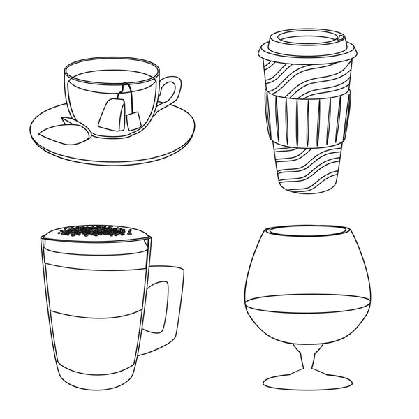 Vektorové ilustrace ikony pití a bar. Sada pití a strana burzovní symbol pro web. — Stockový vektor