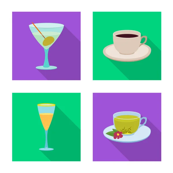 Vector illustration of drink and bar symbol. Collection of drink and party vector icon for stock. — Stock Vector