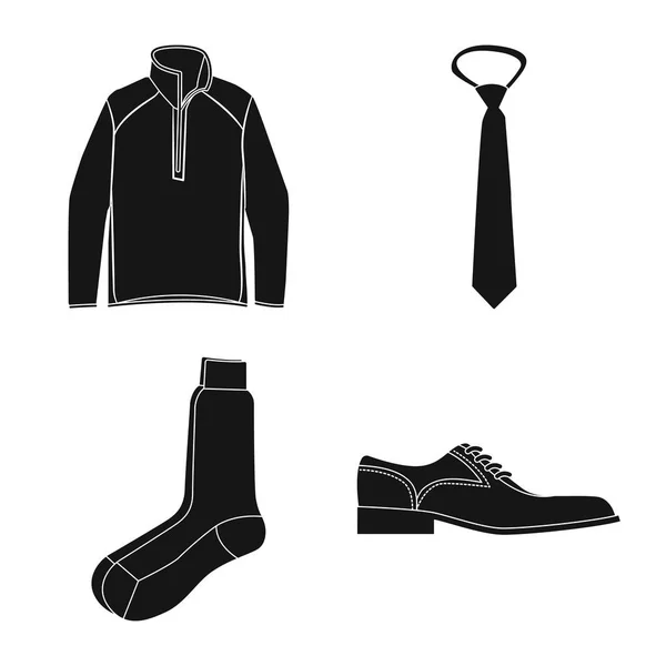 Geïsoleerde object van mens en kleding teken. Instellen van de mens en dragen aandelensymbool voor web. — Stockvector