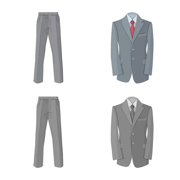 Vectorillustratie van mens en kleding symbool. Collectie van mens en slijtage voorraad vectorillustratie. — Stockvector