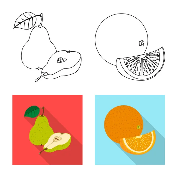 Conception vectorielle de légumes et fruits signe. Collection de légumes et d'icône vectorielle végétarienne pour stock . — Image vectorielle
