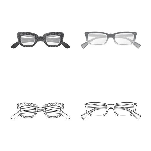 Objet isolé de lunettes et icône de cadre. Ensemble de lunettes et icône vectorielle accessoire pour stock . — Image vectorielle