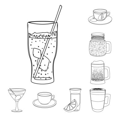 İçki ve bar simge vektör Illustration. İçki kümesi ve hisse senedi için parti vektör simgesi.