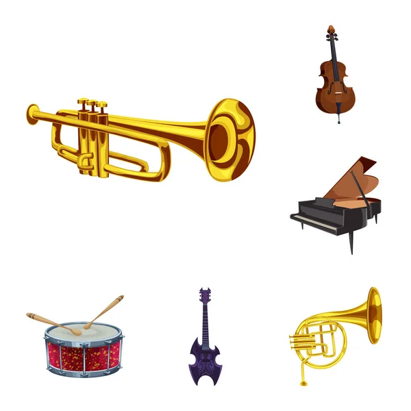 Diseño vectorial de música y símbolo de melodía. Conjunto de música y herramienta de stock símbolo para la web . — Archivo Imágenes Vectoriales