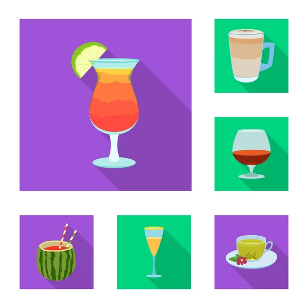 Vector illustration of drink and bar symbol. Collection of drink and party stock vector illustration. — Stock Vector