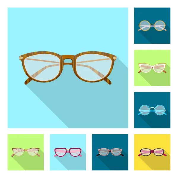 Isolated Object Glasses Frame Icon Set Glasses Accessory Stock Symbol — Stock Vector