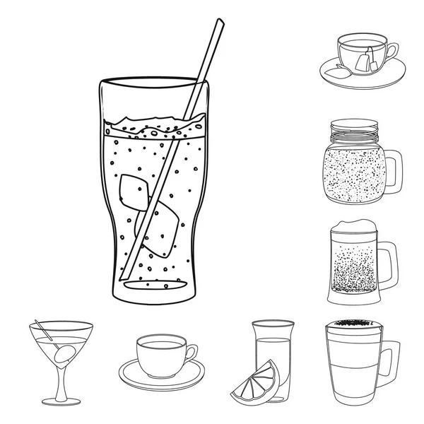 Illustration vectorielle du symbole boisson et bar. Ensemble de boisson et icône de vecteur de partie pour le stock . — Image vectorielle