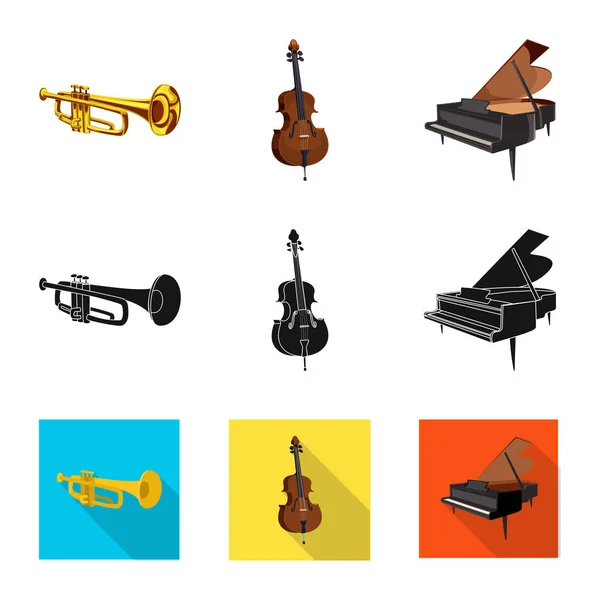 Objet isolé de musique et icône de syntonisation. Collection de musique et outil stock symbole pour le web . — Image vectorielle