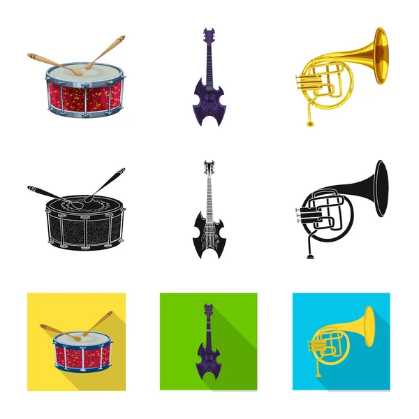 Diseño vectorial de música e icono de melodía. Colección de música y vector de herramientas icono para stock . — Vector de stock