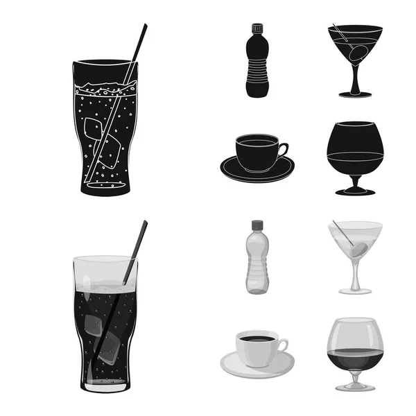 Vectorillustratie van drank en bar-logo. Collectie van drank en partij vector pictogram voor voorraad. — Stockvector