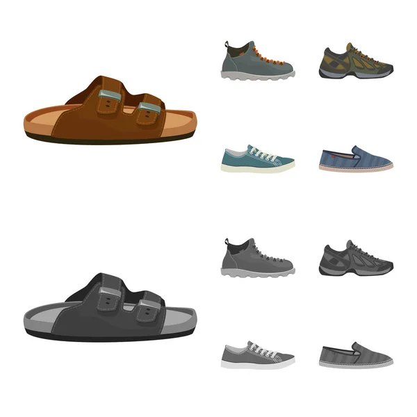 Izolovaný objekt boty a obuv loga. Sada botu a nohu burzovní symbol pro web. — Stockový vektor
