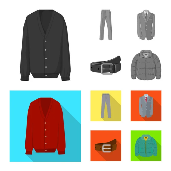 Ontwerp van de vector van mens en kleding teken. Collectie van mens en slijtage vector pictogram voor voorraad. — Stockvector
