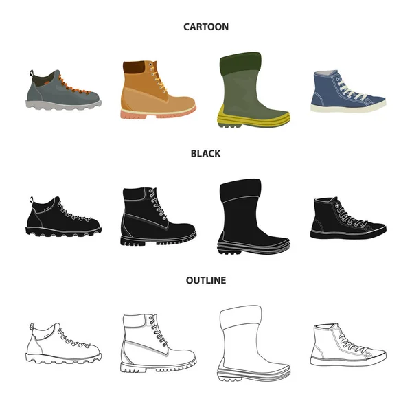 Elkülönített objektum cipő és lábbeli ikon. A cipő és láb vektor stock illusztráció. — Stock Vector