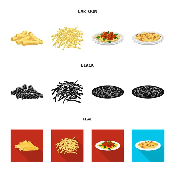 Ilustracja wektorowa ikony makaron i węglowodanów. Zestaw makaron i makaron wektor ikona na magazynie. — Wektor stockowy