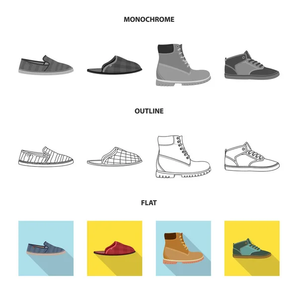 Απομονωμένο αντικείμενο των υποδημάτων και υποδημάτων λογότυπο. Συλλογή παπούτσι και το πόδι εικονογράφηση διάνυσμα απόθεμα. — Διανυσματικό Αρχείο