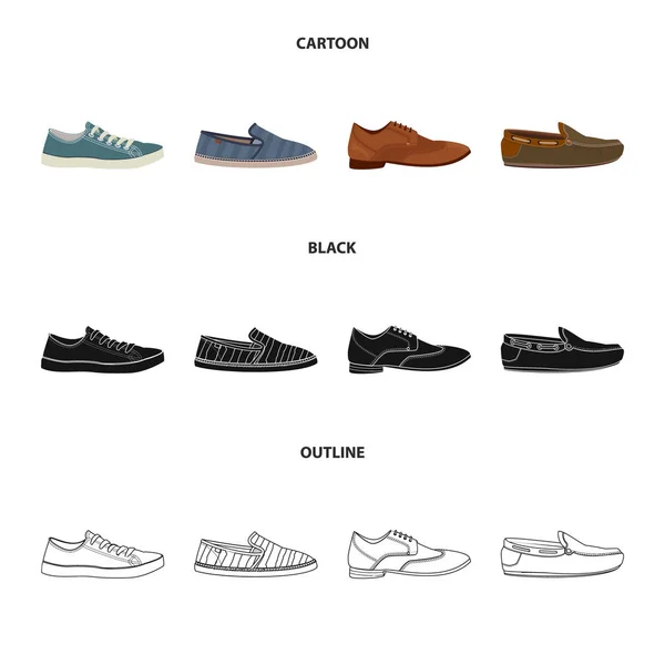 Isolé objet de chaussure et chaussures icône. Ensemble d'illustration vectorielle de chaussure et de pied . — Image vectorielle